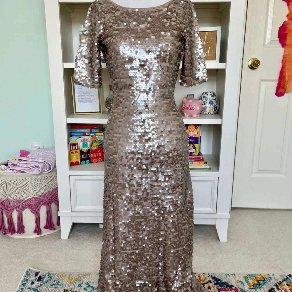 BCBG Backless Sequin Dress - Picture 2 of 7